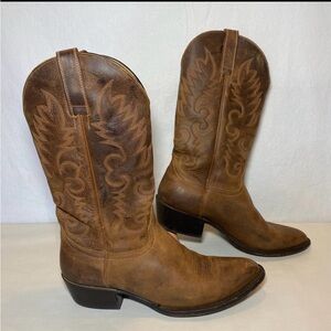 Cody James Cowboy Boots Brown Real Leather Pointed Toe BBM 121 Men's 9.5 D